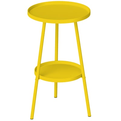 Table d'appoint de terrasse Métal Jaune OUTSUNNY