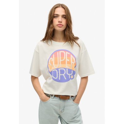 Oversized T-shirt with neon rainbow graphics SUPERDRY