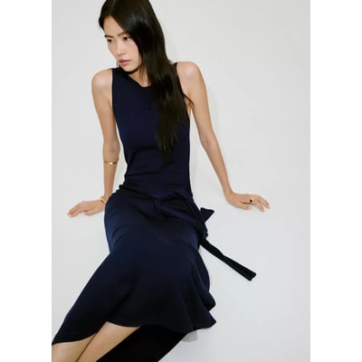 Robe en maille détail nœud MANGO
