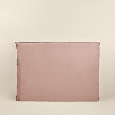 Housse de tête de lit Carlina  en Lin lavé légèrement froissé Bleu 190x134 cm MADURA