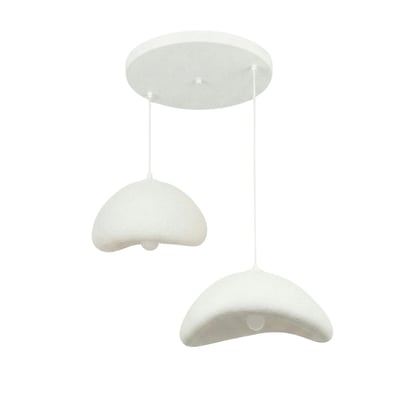 Suspension blanche wabi-sabi 2 abat-jour 70 cm NOXIS PIER IMPORT