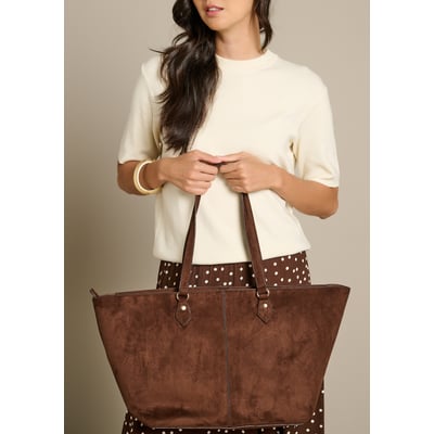 Sac shopper effet suédine LOLALIZA