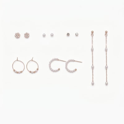 Set 6 paires de boucles d'oreilles à perles BALABOOSTE