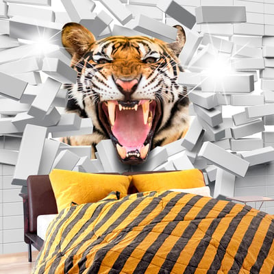 Papier peint intissé panoramique Tiger Jump EDEN