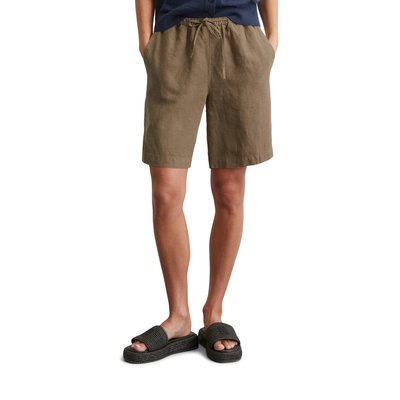Short en lin droit avec ceinture partiellement élastique MARC O'POLO