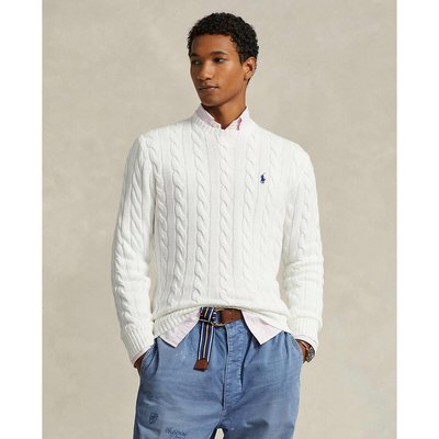 Pull scollo rotondo in maglia di cotone a trecce POLO RALPH LAUREN