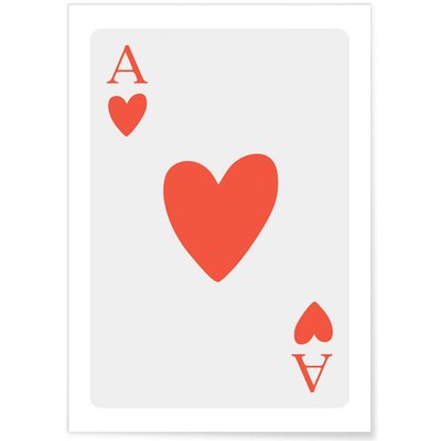 Affiche As de coeur rouge L'AFFICHERIE