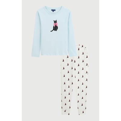 Pyjama en jersey de coton léger imprimé Kitty ARTHUR