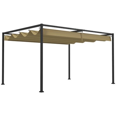 Pergola rétractable polyester haute densité métal époxy OUTSUNNY