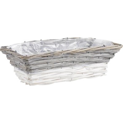 Jardinière Osier Blanc et Gris 38 cm AUBRY GASPARD