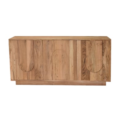 Buffet en bois massif gravé 3 portes L160 cm ARK MILIBOO