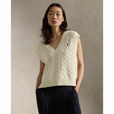 Pull sans manches col v logo poitrine POLO RALPH LAUREN