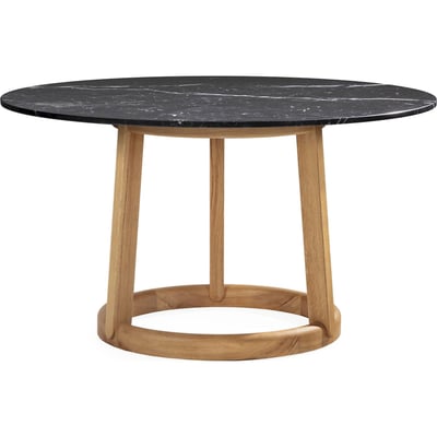 Table à manger ronde en chêne et plateau marbre RECOLLECTION