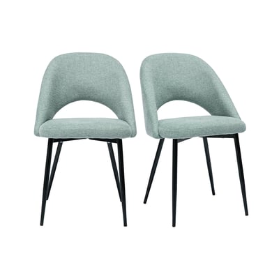 Chaises vintage en tissu velours côtelé vert kaki et métal noir (lot de 2) COSETTE MILIBOO