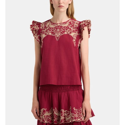 Top droit feliz brod coton GALERIES LAFAYETTE