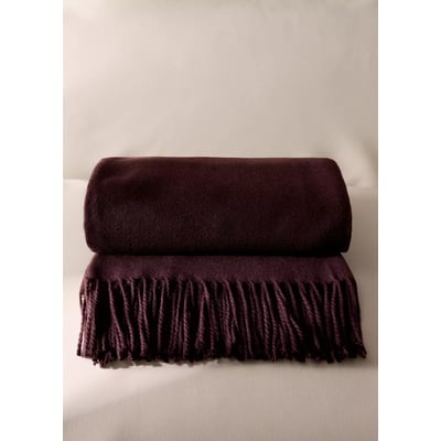 Couverture douce détail franges MANGO HOME