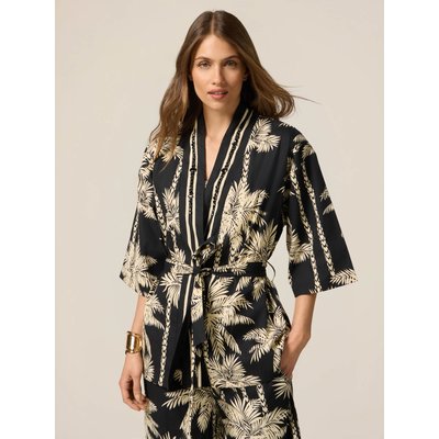 Kimono réalisé en popeline de coton fraîche à motifs OLTRE