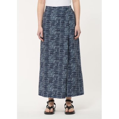 Pantalon bleu marine asymétrique à imprimé HUMILITY