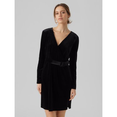 Платье из велюра с поясом VERO MODA