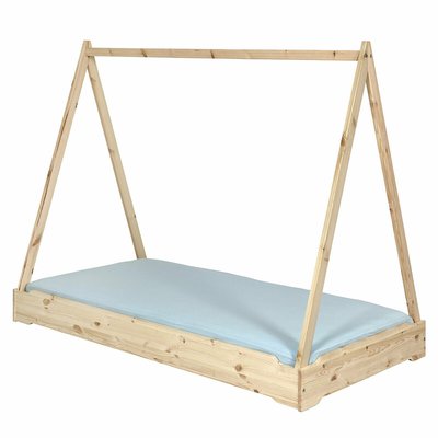 Lit empilable cabane avec matelas Bois massif  JELLY AKITEN RETAIL