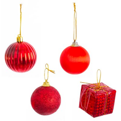 Set de 20 boules de Noël rouges - 6cm WADIGA