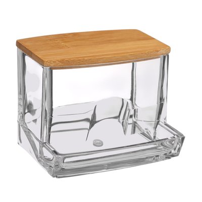 Pot a coton tige 9 x 8 x 7 cm transparent EDEN