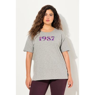 T-shirt oversize, imprimé chiffres. Col rond ULLA POPKEN