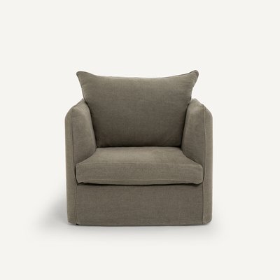 Thick stonewashed linen armchair, Neo Chiquito AM.PM