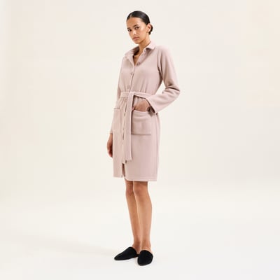 Robe de chambre col classique en polaire NINON LAURENCE TAVERNIER