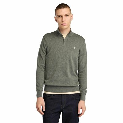 Pull col zippé en coton regular TIMBERLAND