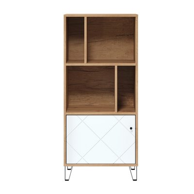 Bibliothèque 1 porte et 4 niches blanc mat H136 cm - Touch CALICOSY