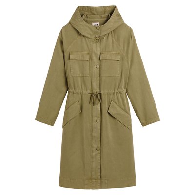 Cotton Long Hooded Parka with Press-Stud Fastening LA REDOUTE COLLECTIONS