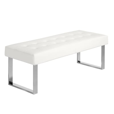 Banc en similicuir blanc ANGEL CERDA