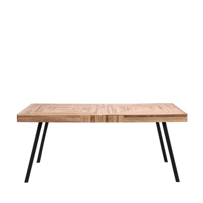 Table à manger 8 personnes en métal et teck recyclé 180x90cm - PAMENANG DRAWER