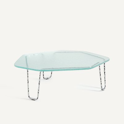 Table basse en verre et métal fer, H33 cm, Oasis OTTO STUDIO FOR AM.PM