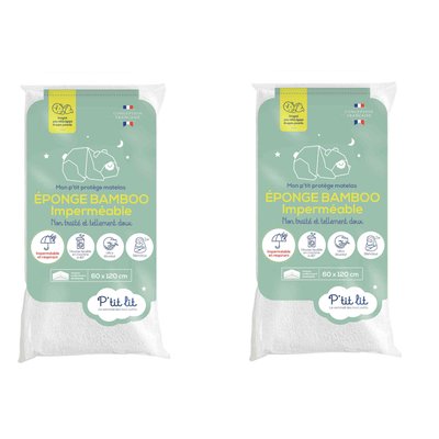Protège matelas éponge BAMBOO (lot de 2) P'TIT LIT