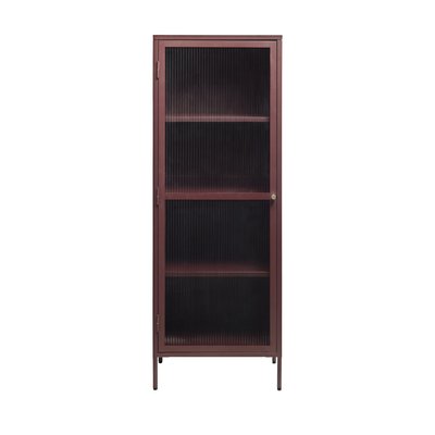 Colonne de rangement 1 porte en verre strié et métal H160cm - BJORN DRAWER