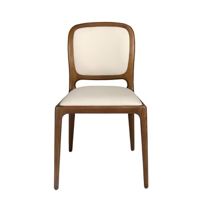 Chaise en simili-cuir crème ANGEL CERDA