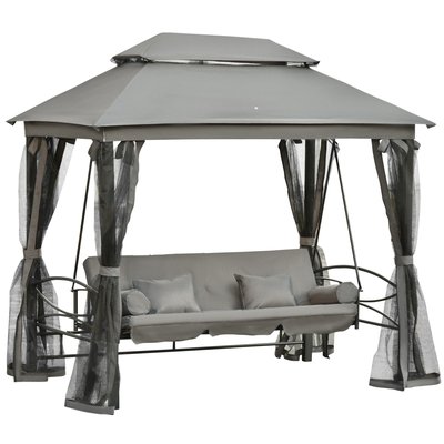 Balancelle de jardin convertible 3 places OUTSUNNY