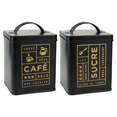 Boite en métal noir mat Nora (Lot de 2) CMP