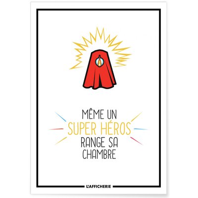 Affiche Enfant Super-Héros L'AFFICHERIE