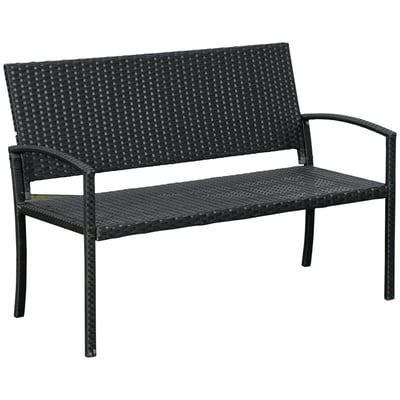Banc en rotin Résine Noir OUTSUNNY