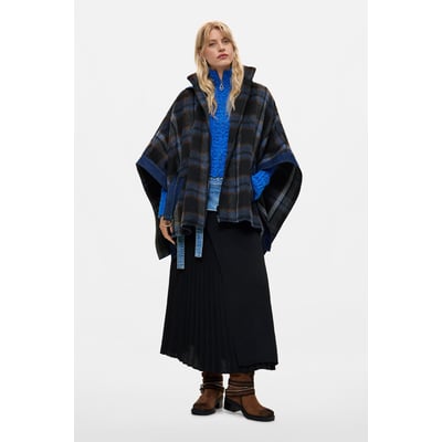 Poncho en denim à carreaux DESIGUAL