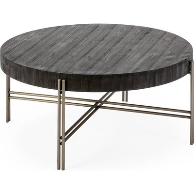 Table à café bois métal  nickel design contemporain salon RECOLLECTION