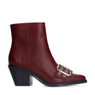 Bottines à boucle et à talon en cuir SACHA