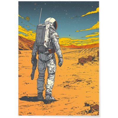 Affiche Astronaute explorant un Désert L'AFFICHERIE