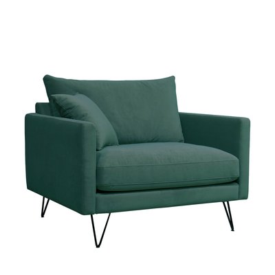 Fauteuil XL en velours pieds épingles noirs - VILLABON DRAWER
