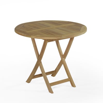 Table pliante ronde en teck massif Adomée ø 90 cm TECK ATTITUDE