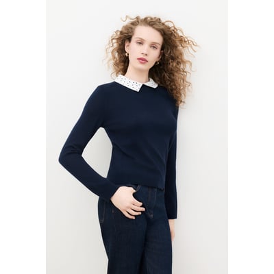 Pull droit col chemise cachemire MPAMELA CAROLL