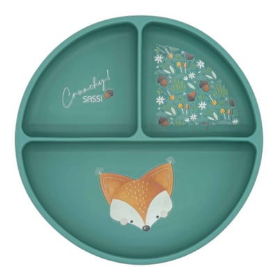 Assiette compartimentée en silicone avec ventouse ANIMAUX ANIMAUX SASSI